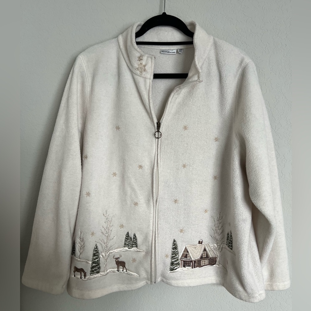 Holiday zip up fleece